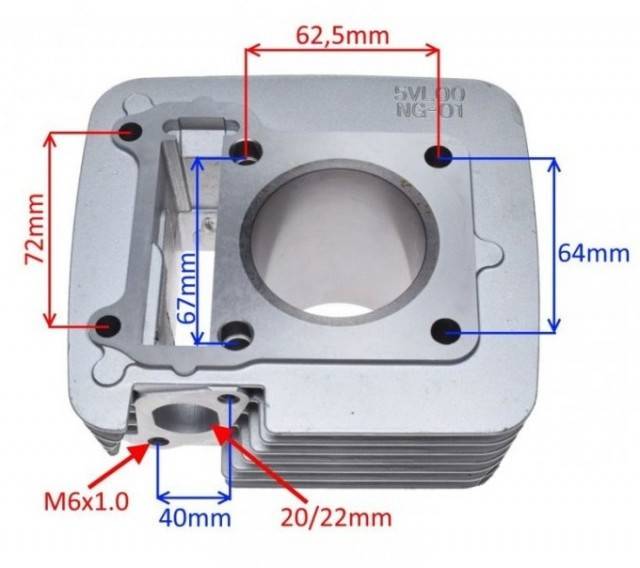 Set motor Yamaha YBR 125cc Ø54mm