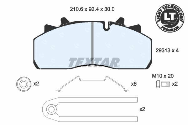 Set placute frana TEXTAR