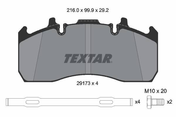 Set placute frana TEXTAR