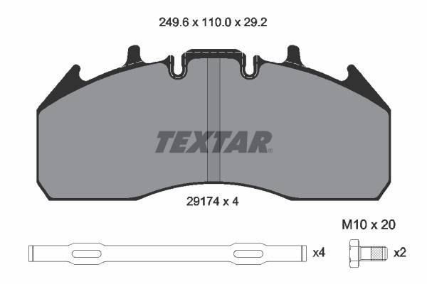 Set placute frana TEXTAR
