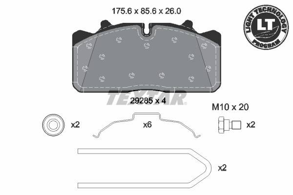 Set placute frana TEXTAR DAF LF45, IVECO EUROCARCO I-III, RENAULT D, MIDLUM