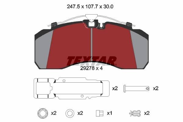 Set placute frana TEXTAR Daf, Man, Iveco, Mercedes, Neoplan, Setra, BPW