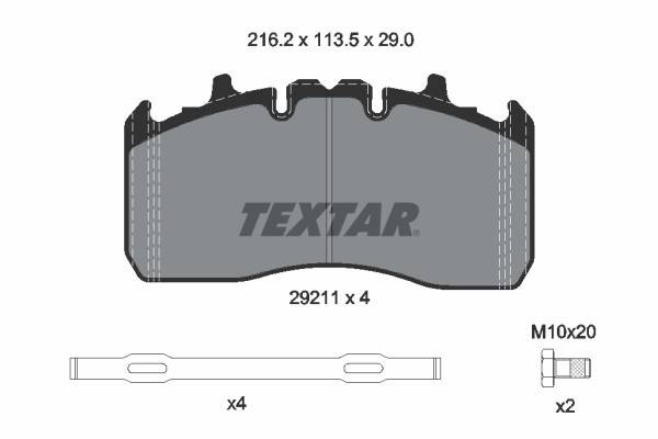 Set placute frana TEXTAR KOGEL
