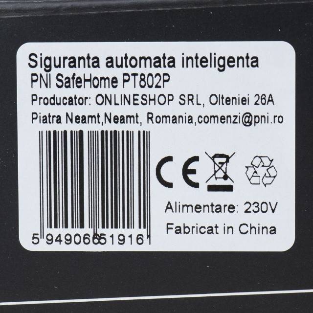 Siguranta automata inteligenta PNI SafeHome PT802P WiFi, 2P, 100A, comanda prin internet, aplicatie de mobil Tuya Smart, integrare in scenarii si