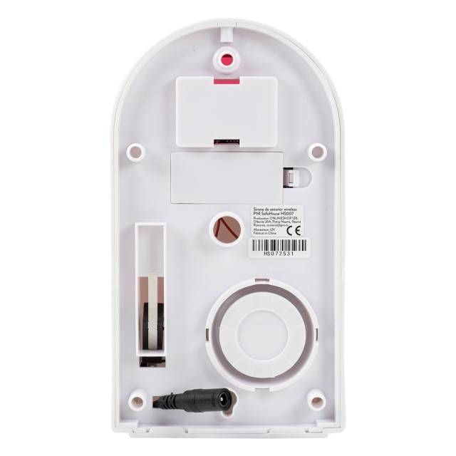 Sirena de exterior wireless PNI SafeHouse HS007, 110dB cu acumulator pentru sistemul de alarma wireless PNI SafeHouse PNI HS600 si HS650