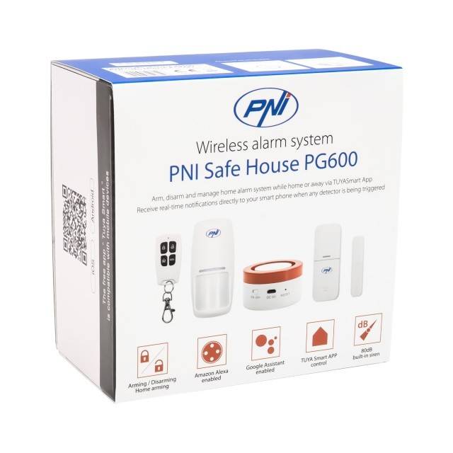 Sistem de alarma wireless PNI Safe House PG600, sistem inteligent de securitate pentru casa, conectare wireless, alarma antiefractie, alarma fara
