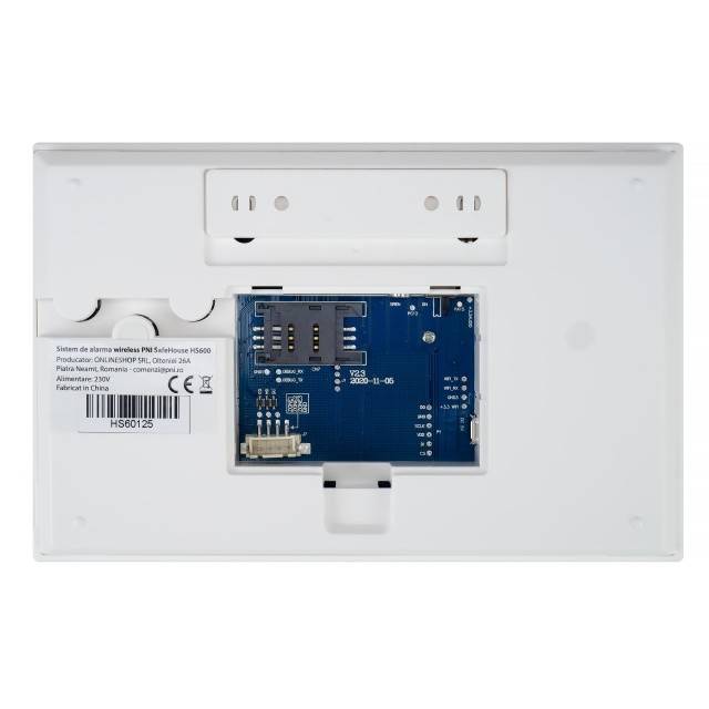 Sistem de alarma wireless PNI SafeHouse HS600 Wifi GSM 4G, suporta 90 zone wireless si 3 zone cu fir, compatibil cu aplicatia Tuya Smart, alerta prin