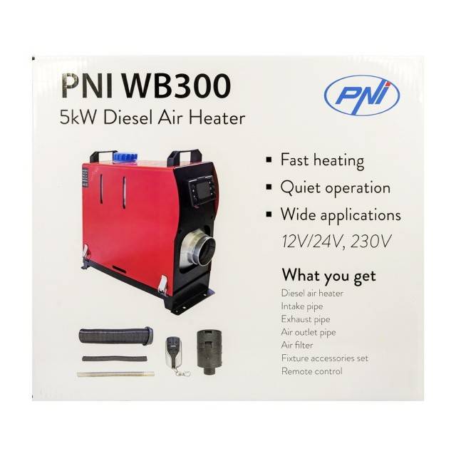 Sistem de incalzire auto stationara PNI WB300 Diesel 5kW 12V/24V, 230V, 10 niveluri de putere sirocou