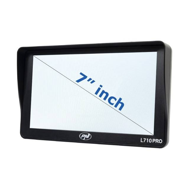 Sistem de navigatie GPS PNI L710 PRO cu parasolar, 7 inch, 800 MHz, 256MB DDR, 16GB memorie interna, FM transmitter, cu doua alimentatoare auto