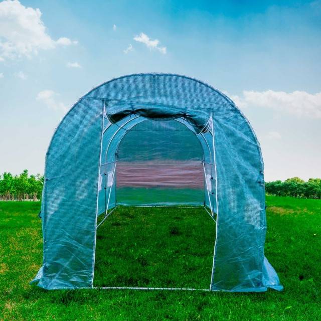 Solar de gradina PNI SG500 marime 457*210*210 cm, structura solida din Otel, ferestre cu plase de tantari, inchidere cu fermoare
