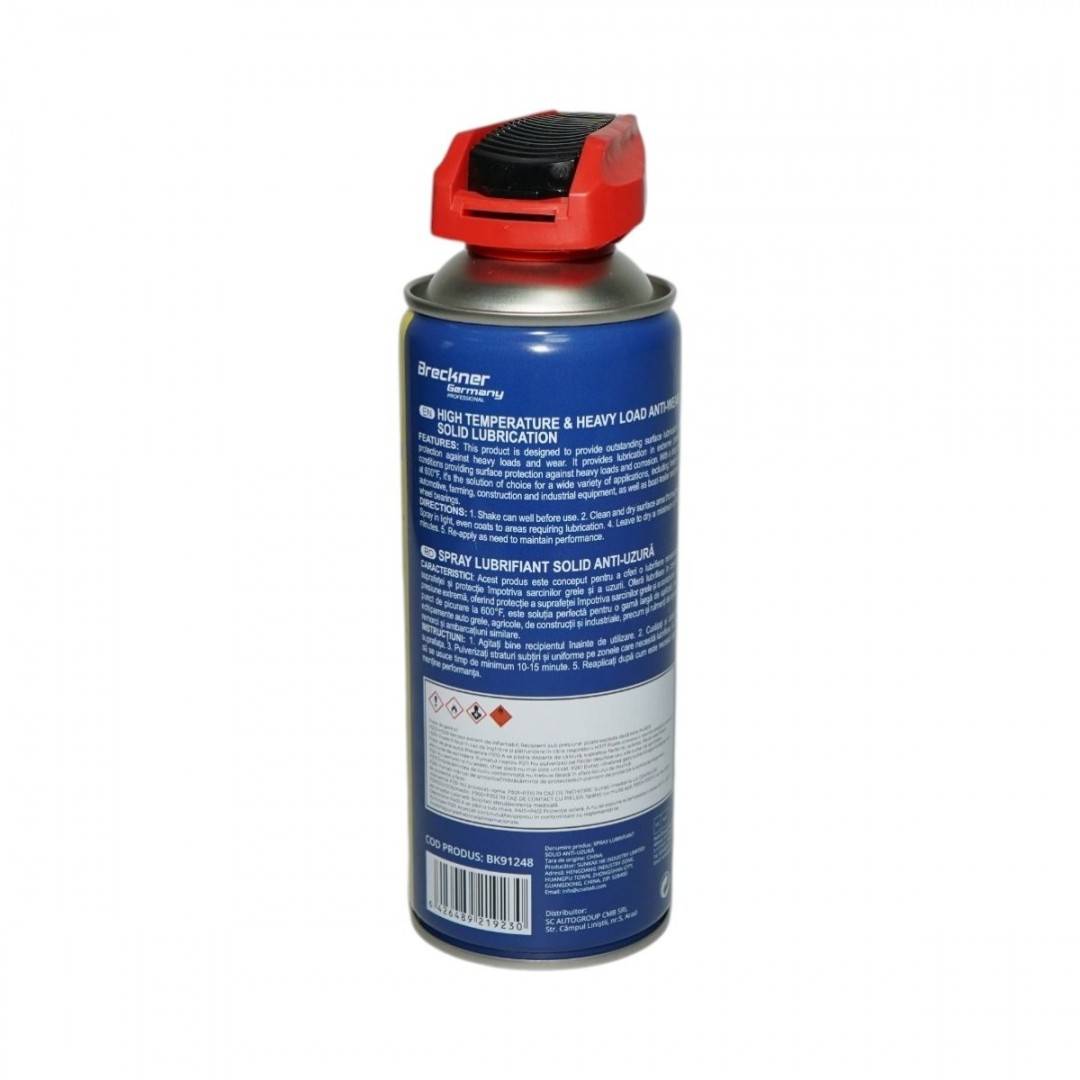 Spray lubrifiant solid antiuzura pentru sarcini grele si temperaturi inalte 450ml Breckner Germany