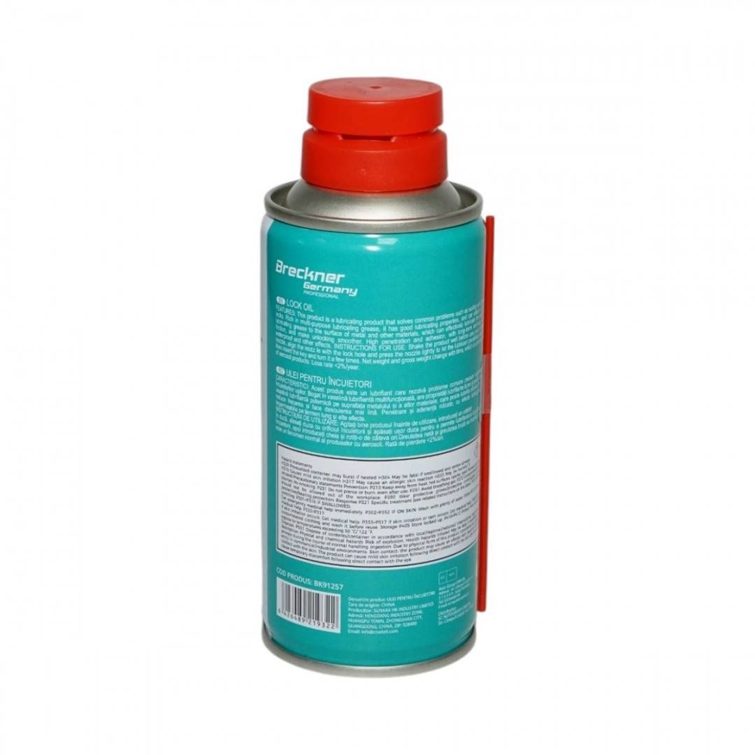 Spray ulei lubrifiant pentru incuietori, yale si lacate 100ml Breckner Germany
