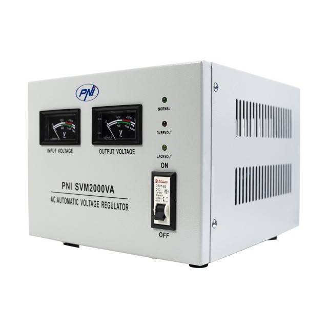 Stabilizator de tensiune PNI SVM2000VA cu servomotor, 1600W, 7.2A, iesire 230V