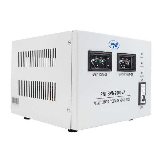 Stabilizator de tensiune PNI SVM2000VA cu servomotor, 1600W, 7.2A, iesire 230V