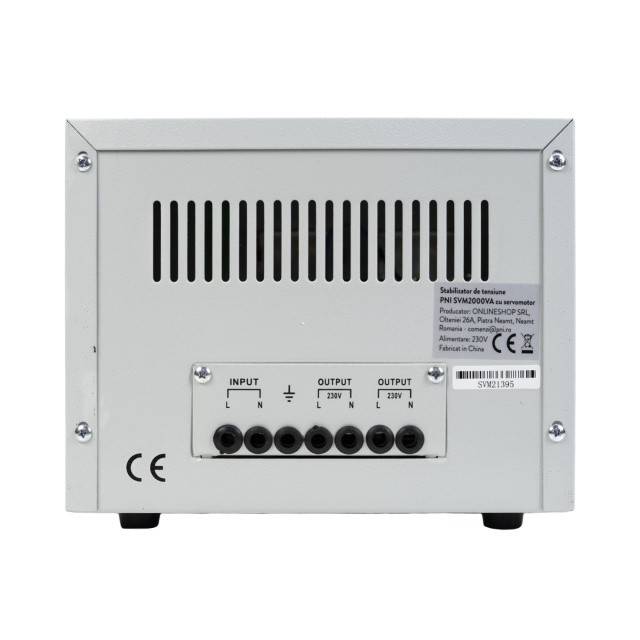 Stabilizator de tensiune PNI SVM2000VA cu servomotor, 1600W, 7.2A, iesire 230V