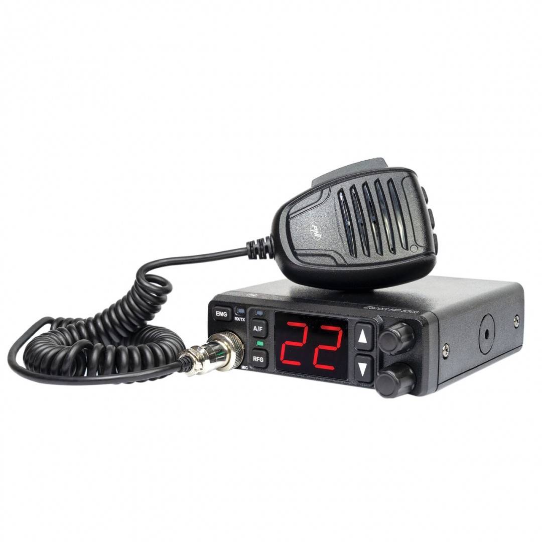 Statie radio CB PNI Escort HP 5500 cu antena CB PNI ML70, 70cm, cu baza magnetica 145mm inclusa
