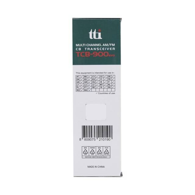 Statie radio CB TTi TCB-900 EVO, DSS, SQ, Dual Watch, Mic Gain, 12V-24V, conector dongle Bluetooth