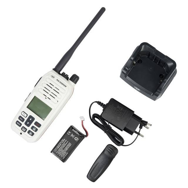 Statie radio maritima portabila PNI DS890W, 88 canale, 10 canale meteo, Squelch reglabil, Roger Beep, Dual Watch, Scan, Call, NRC, acumulator