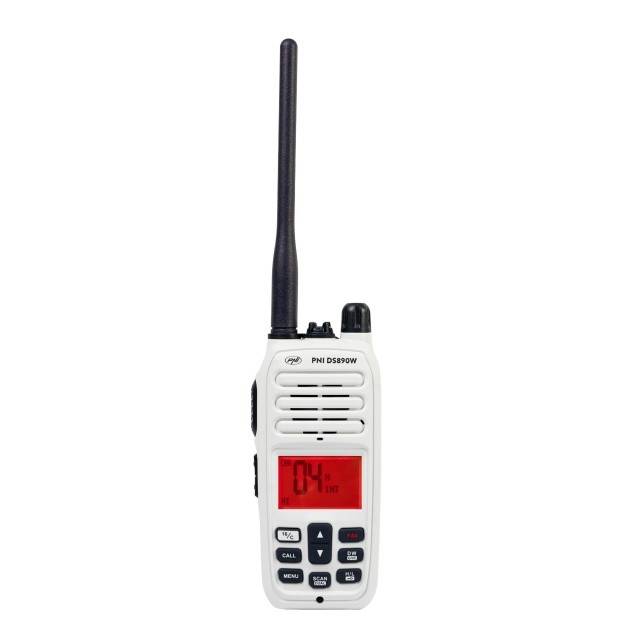 Statie radio maritima portabila PNI DS890W, 88 canale, 10 canale meteo, Squelch reglabil, Roger Beep, Dual Watch, Scan, Call, NRC, acumulator