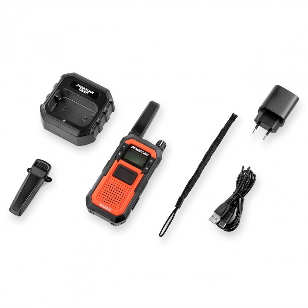 Statie radio portabila PMR Dynascan RUGGED 446MHz, 0.5W, 16CH, IP67