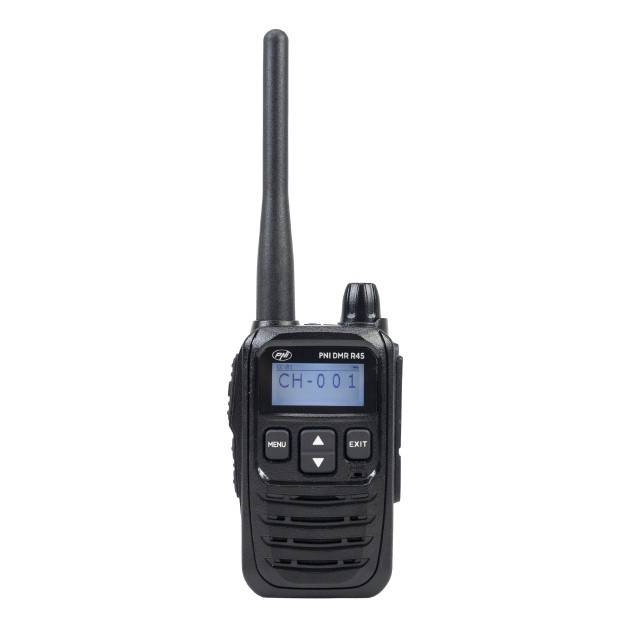Statie radio portabila PNI DMR R45, digital si analogic, 446MHz, 16 canale digitale si 99 canale analogice, functie inregistrare voce, baterie Li-Ion