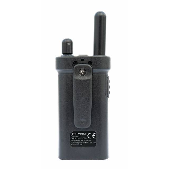 Statie radio portabila PNI PMR R60 446MHz, 0.5W, 16 canale programabile, 16 PMR si tonuri 50 CTCSS si 104 DCS, Scan, blocare taste, SOS, Monitor,