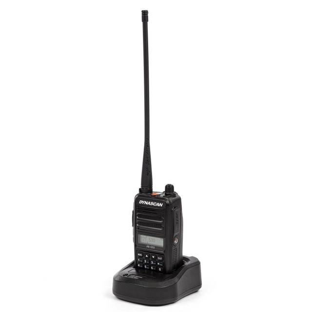 Statie radio portabila VHF Dynascan AB-650 pentru aviatie, 6W, SQ, 118-136.975 MHz, AM, 2600 mAh Li-Ion, Radio FM