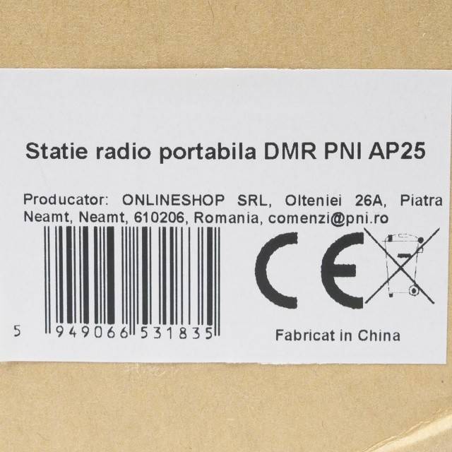 Statie radio UHF portabila PNI AP25, DMR, 500CH, 2450mAh, mod analog si digital, IP67