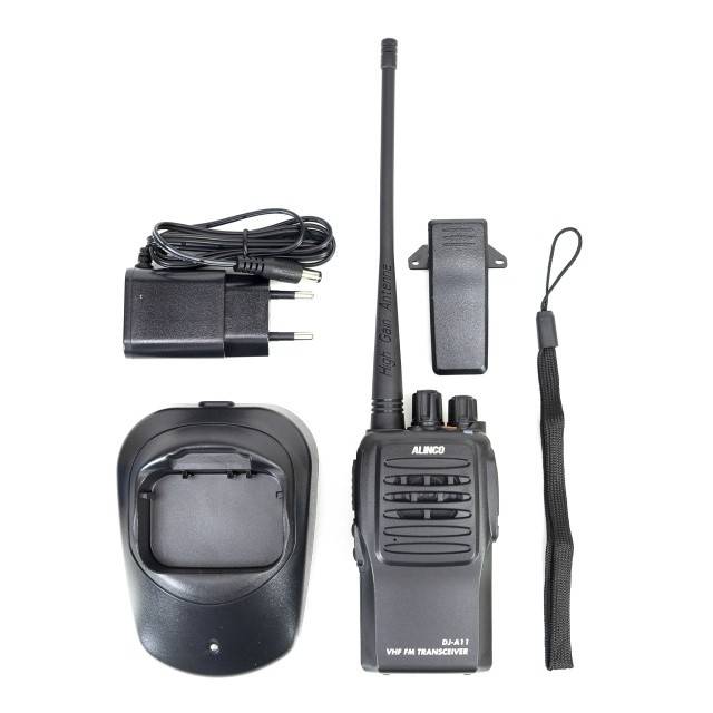 Statie radio VHF portabila PNI Alinco DJ-A-11-E, 136-174 MHz, VOX, Squelch, Compander, acumulator 1500mAh, CTCSS/DCS