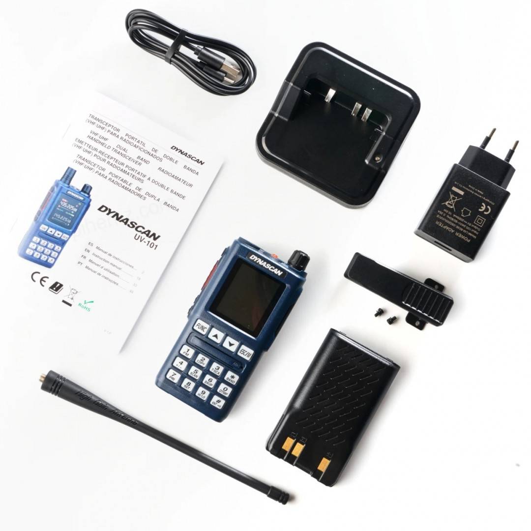 Statie radio VHF/UHF Dynascan UV-101 dual band, 640 canale, VOX, Scan, Radio FM, Li-Ion 1800 mAh