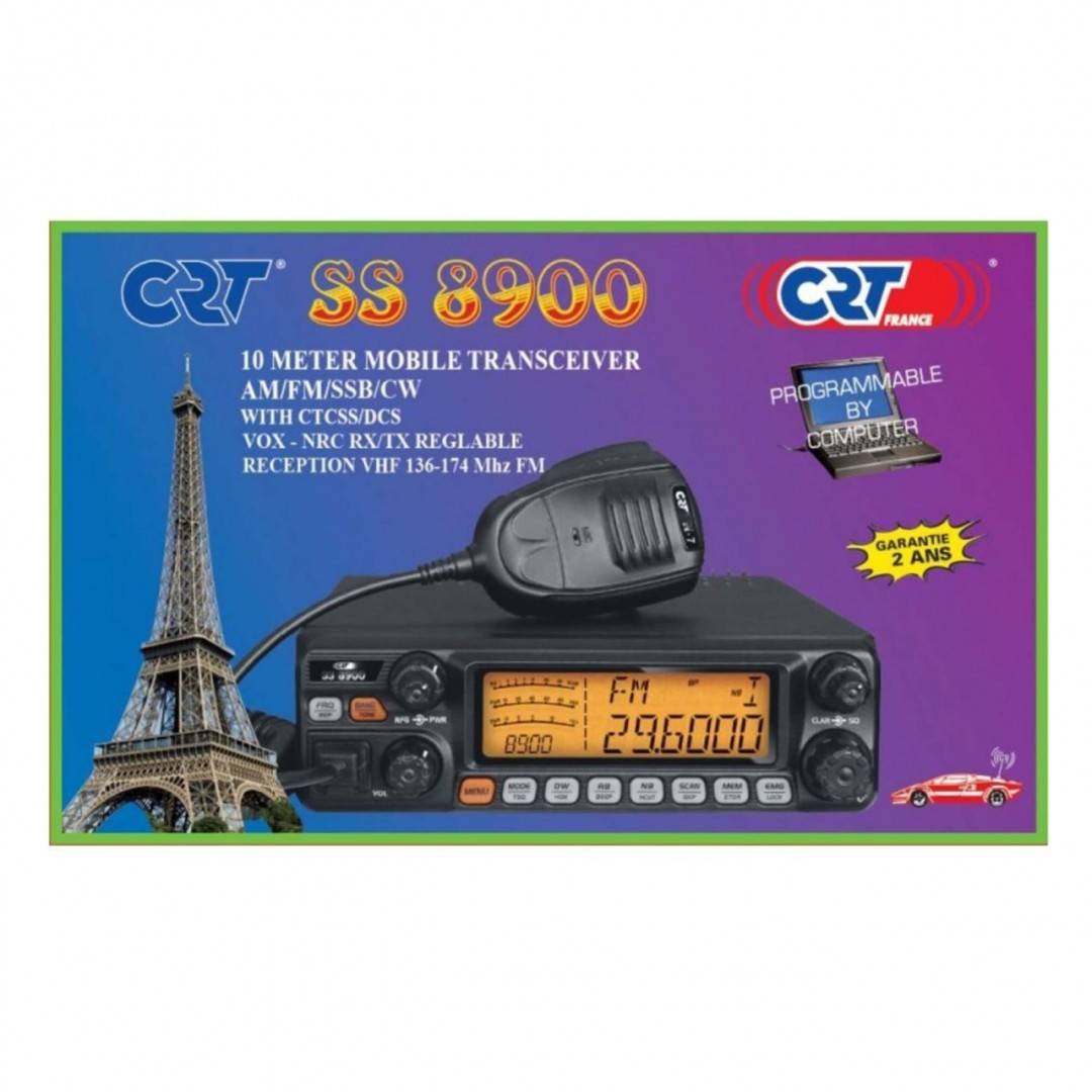Statie radioamatori CRT SS 8900 AM, FM, LSB, USB, CW 28-29.7Mhz, ASQ, RF Gain, Roger Beep, 12V, programabil