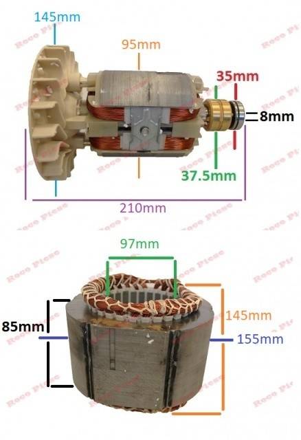 Stator si Rotor generator 2 - 5 kw (Gx 160, 168F etc) Cupru (Trifazic)