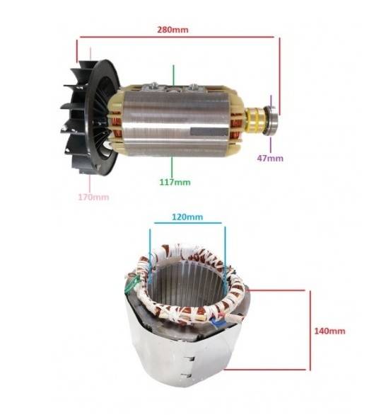 Stator si Rotor generator 5-6 KW (Gx 390, 188 ) Cupru (Trifazic)