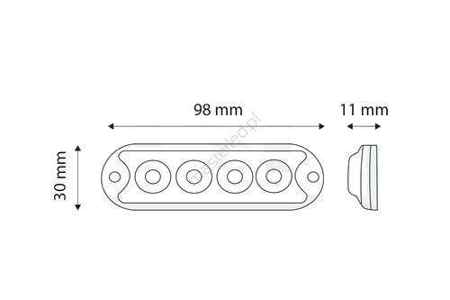 STROBOSCOP 4led-uri ,12-24V , Slim