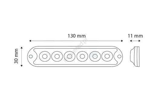 STROBOSCOP 6led-uri ,12-24V , Slim