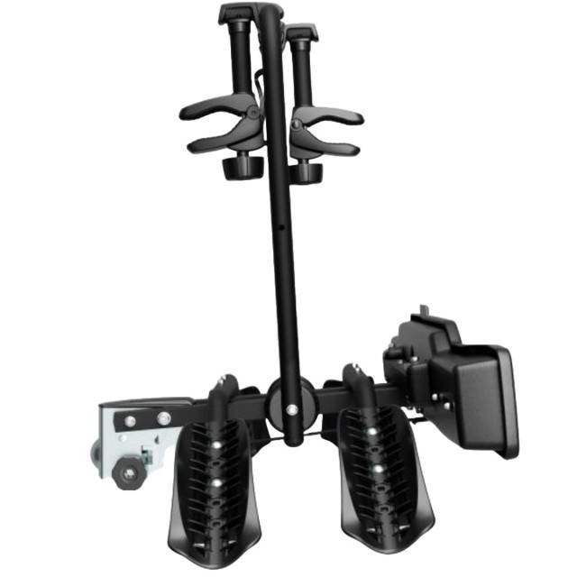Suport 2 biciclete Peruzzo Siena 668E compatibil cu biciclete electrice cu prindere pe carligul de remorcare, Negru Mat