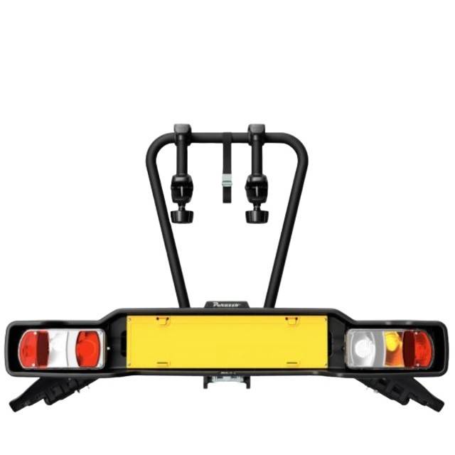 Suport 2 biciclete Peruzzo Siena 668E compatibil cu biciclete electrice cu prindere pe carligul de remorcare, Negru Mat