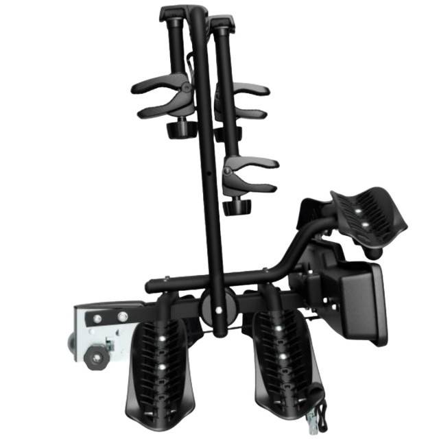Suport 2 biciclete Peruzzo Siena 668E compatibil cu biciclete electrice cu prindere pe carligul de remorcare, Negru Mat