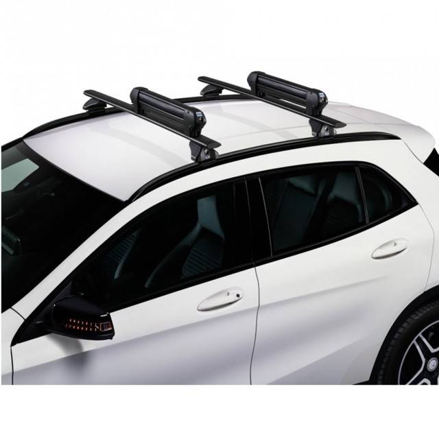 Suport 4 perechi schiuri cu prindere pe bare transversale - Cruz Ski Rack Dark 4