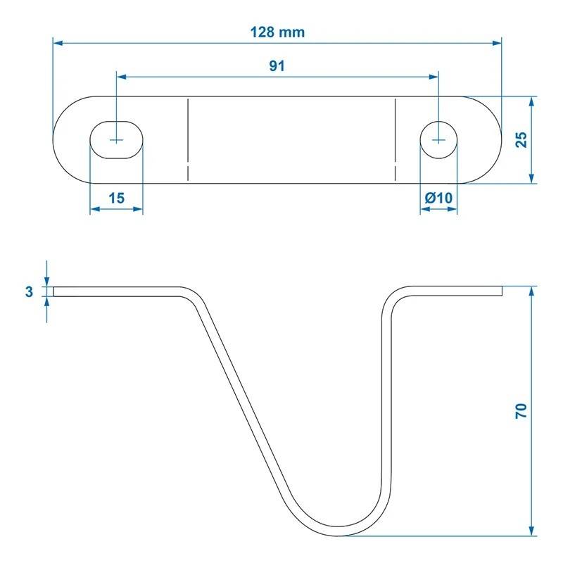 Suport bară de tractare H: 70 mm
