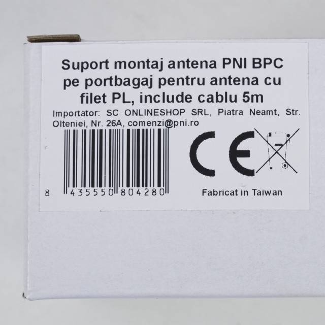 Suport montaj antena PNI BPC pe portbagaj pentru antena cu filet PL, include cablu 5m