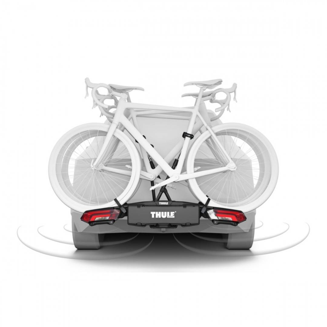 Suport pentru 3 biciclete cu senzori de parcare, Thule Epos ParkSecure 9803100 cu prindere pe carligul de remorcare (13 pini)