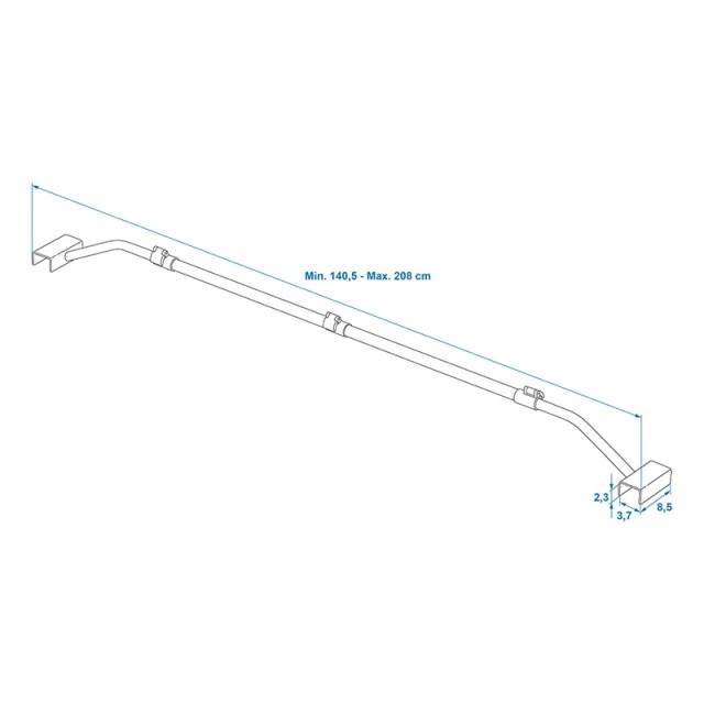 Suport prelata reglabil 132-204cm pentru remorca