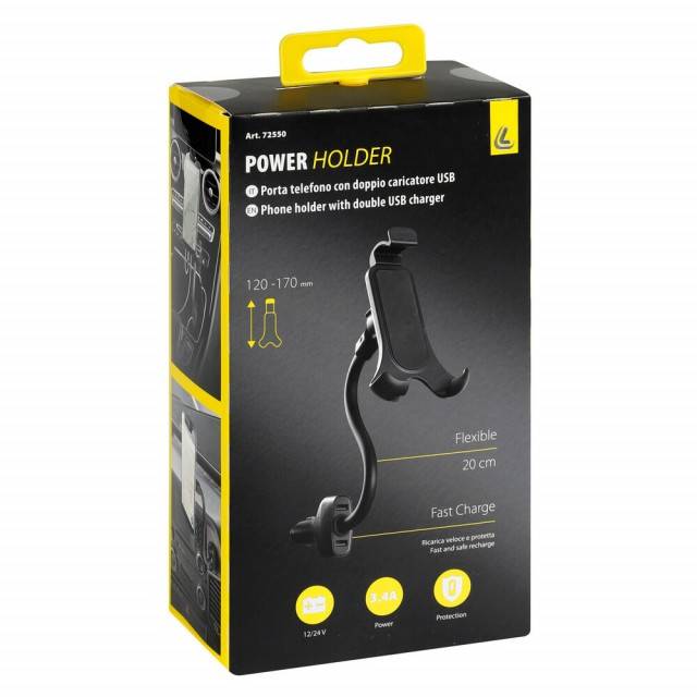 Suport telefon cu incarcator dublu USB