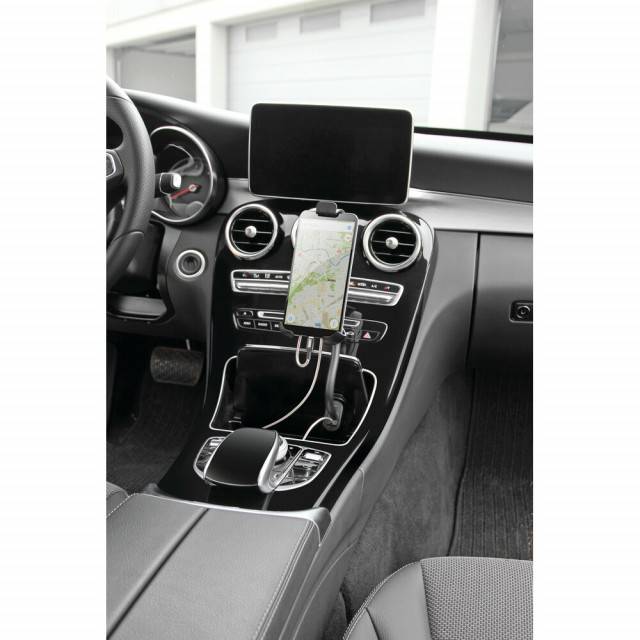 Suport telefon cu incarcator dublu USB