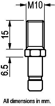 Surub ax suport pentru roti M10x15mm