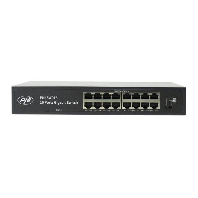 Switch PNI SW016, 16 x 10/100/1000 Mbps, Gigabit, carcasa metalica