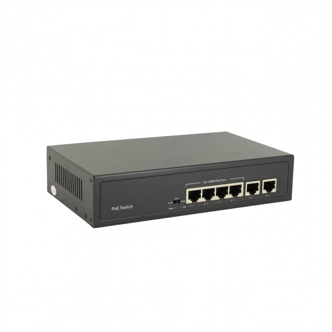 Switch POE PNI SWPOE142 cu 4 porturi POE si 2 porturi 100Mbps, 1.2 Gbps