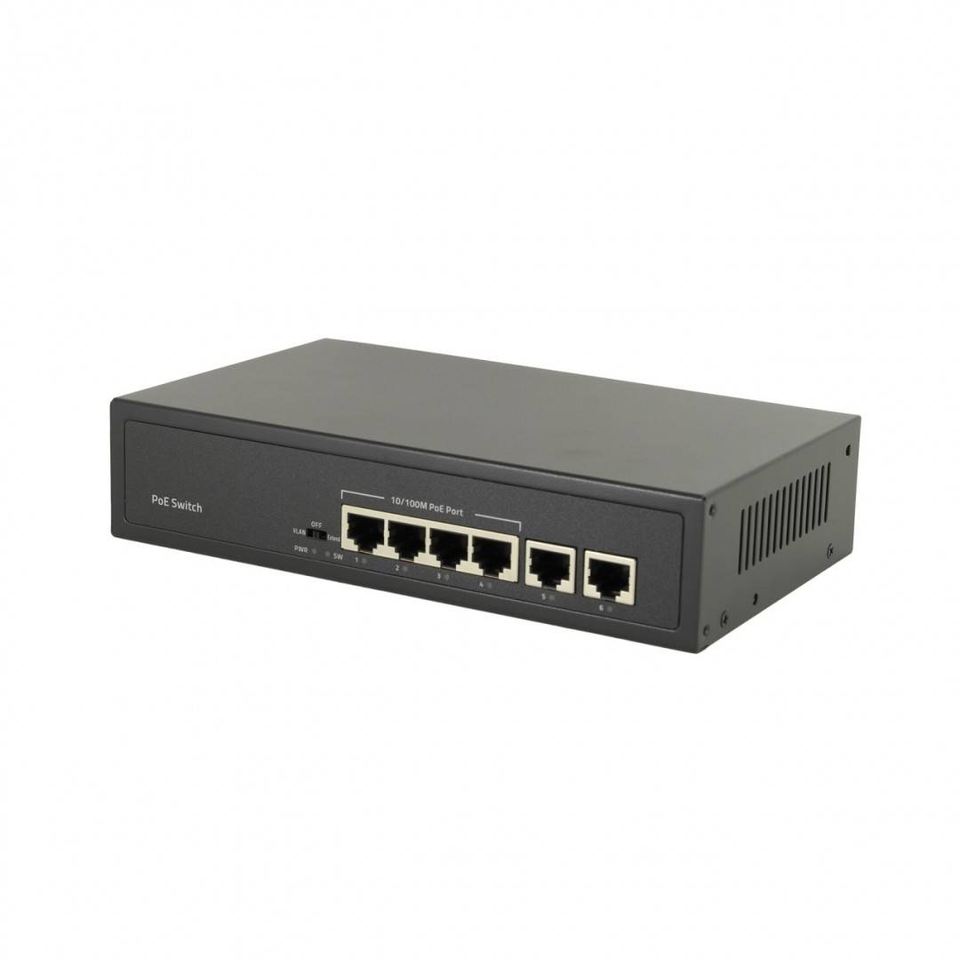 Switch POE PNI SWPOE142 cu 4 porturi POE si 2 porturi 100Mbps, 1.2 Gbps
