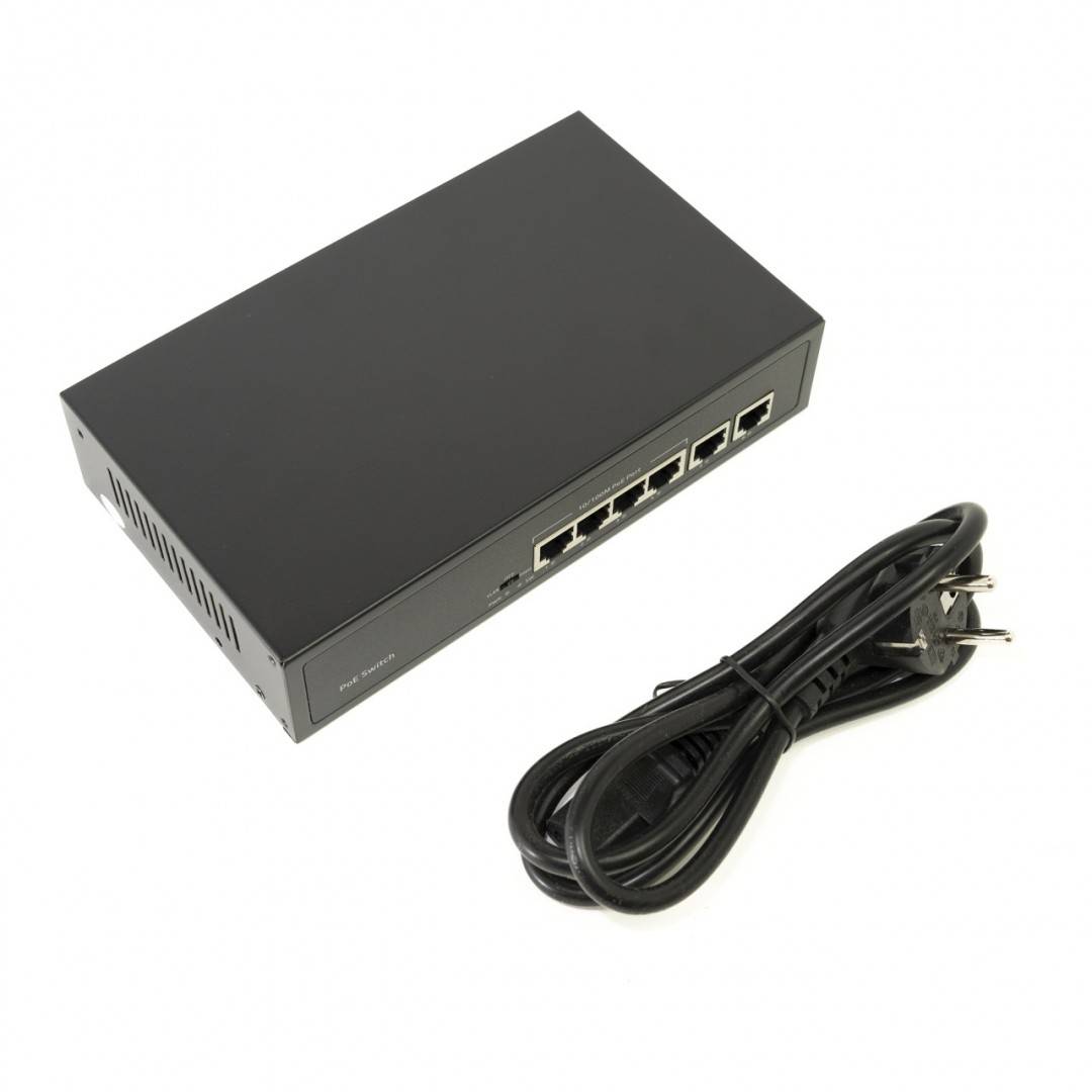 Switch POE PNI SWPOE142 cu 4 porturi POE si 2 porturi 100Mbps, 1.2 Gbps